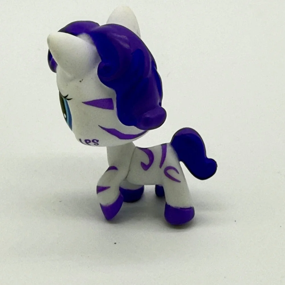 Hasbro LPS Littlest Pet Shop Zebra White Purple G7 #249 Stylin Stripes